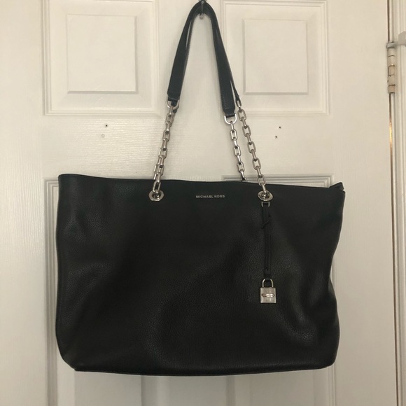 Michael Kors black leather tote